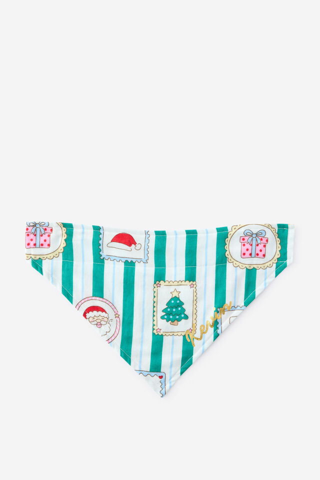 Family Christmas Pet Bandana - Personalised, ENGLISH IVY/SANTA STAMP