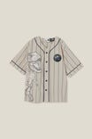 License Baseball Short Sleeve Shirt, LCN UNI RAINY DAY STRIPE/JURASSIC PARK - alternate image 1