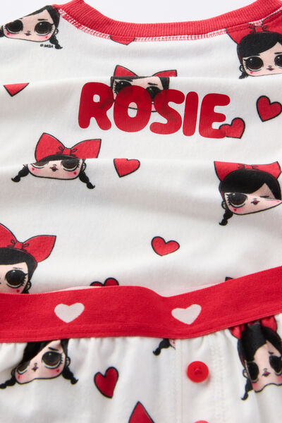 Snoozesoft Long Sleeve Pj Set License Personalised, LCN LOL VANILLA/LOL HEARTS