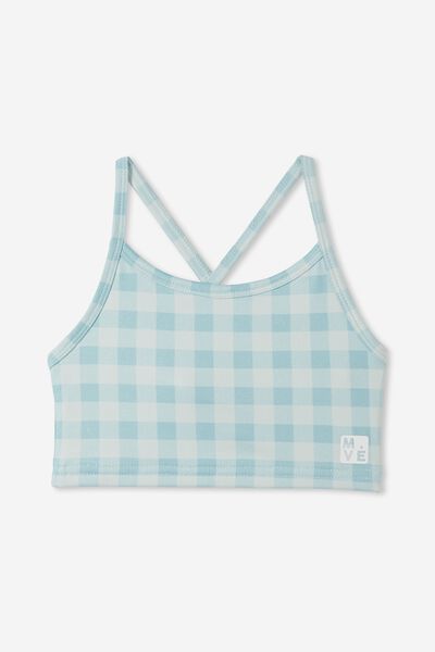 The Strappy Crop Top, RUSTY AQUA/GINGHAM