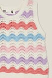 Taylor Crochet Top, RAINBOW STRIPE - alternate image 2