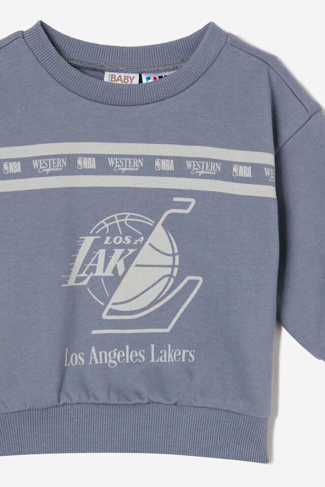 Alma Drop Shoulder Sweater Lcn, LCN NBA STEEL/LA LAKERS
