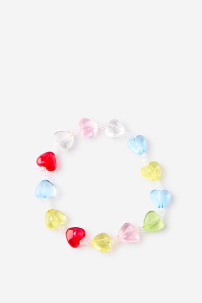 Kids Beaded Bracelet, RAINBOW HEARTS/BEADED