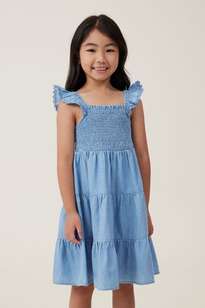 Amy Tiered Dress, CHAMBRAY