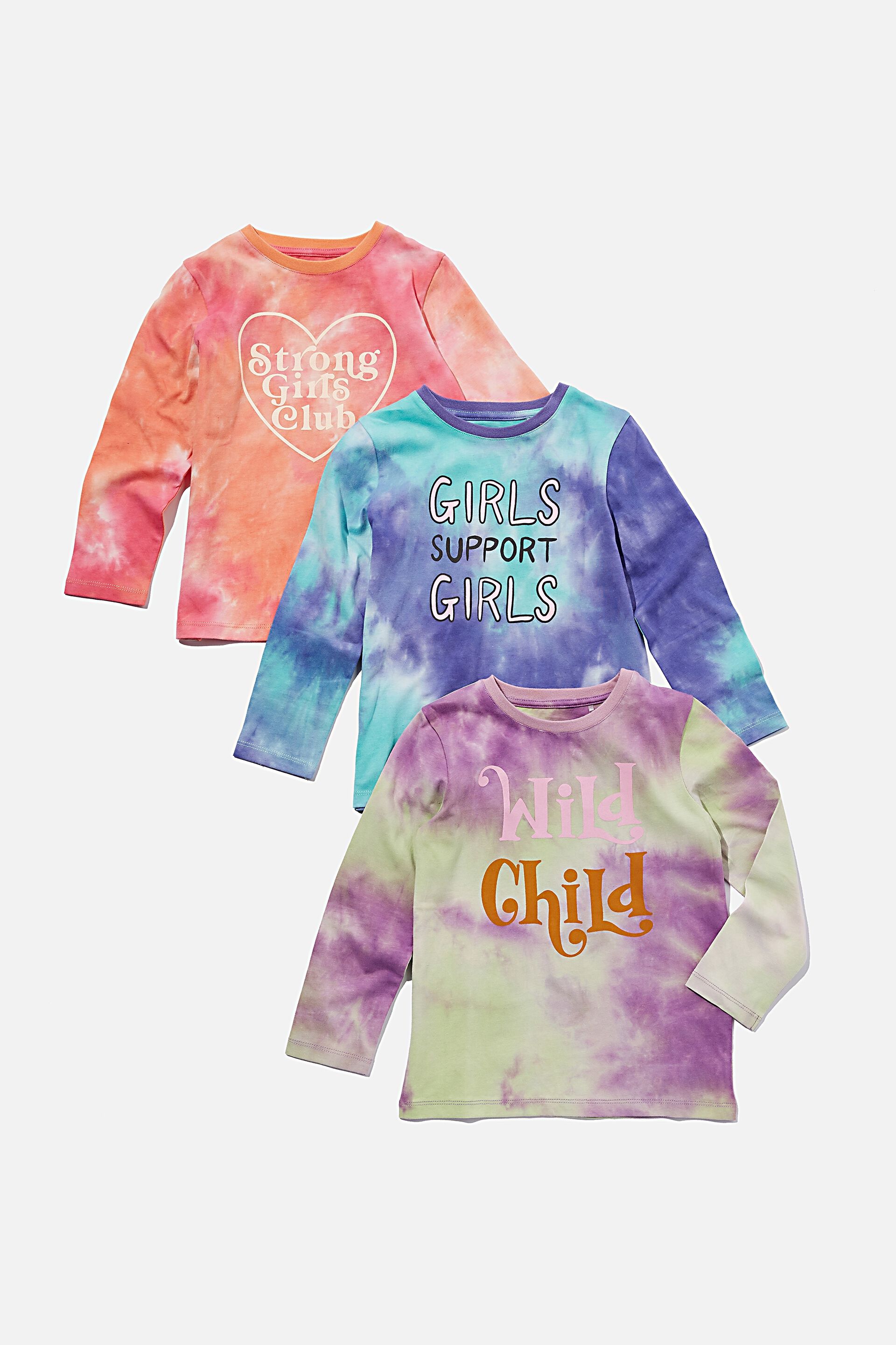 Girls 2-14 Tops & T-Shirts | Girls Multipack Stevie Long Sleeve Tee 3 Pack - XE80325