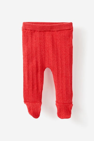 Organic Blend Knit Legging, VARSITY RED MARLE