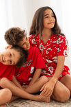 Kids Woven Family Xmas Pj Set, VARSITY RED/RUDOLPH SPOT - example image 2