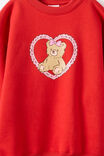 Sammy Oversized Crew, VARSITY RED/BEAR HEART - example image 2