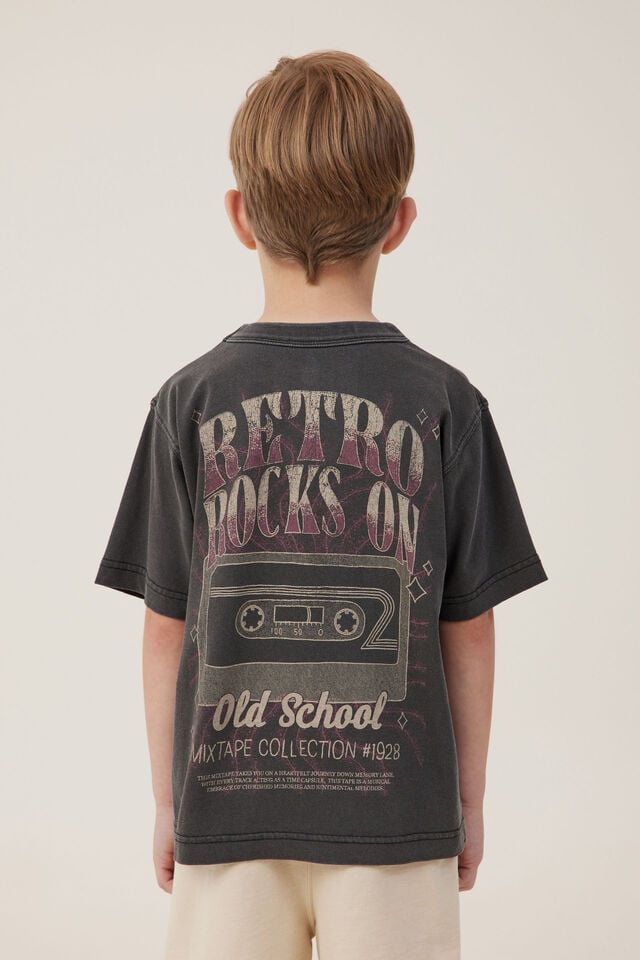 Camiseta - Jonny Short Sleeve Print Tee, PHANTOM/RETRO ROCKS ON