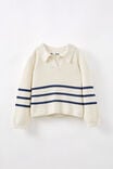 Vida Knit Jumper, VANILLA/VINTAGE NAVY STRIPE - alternate image 1