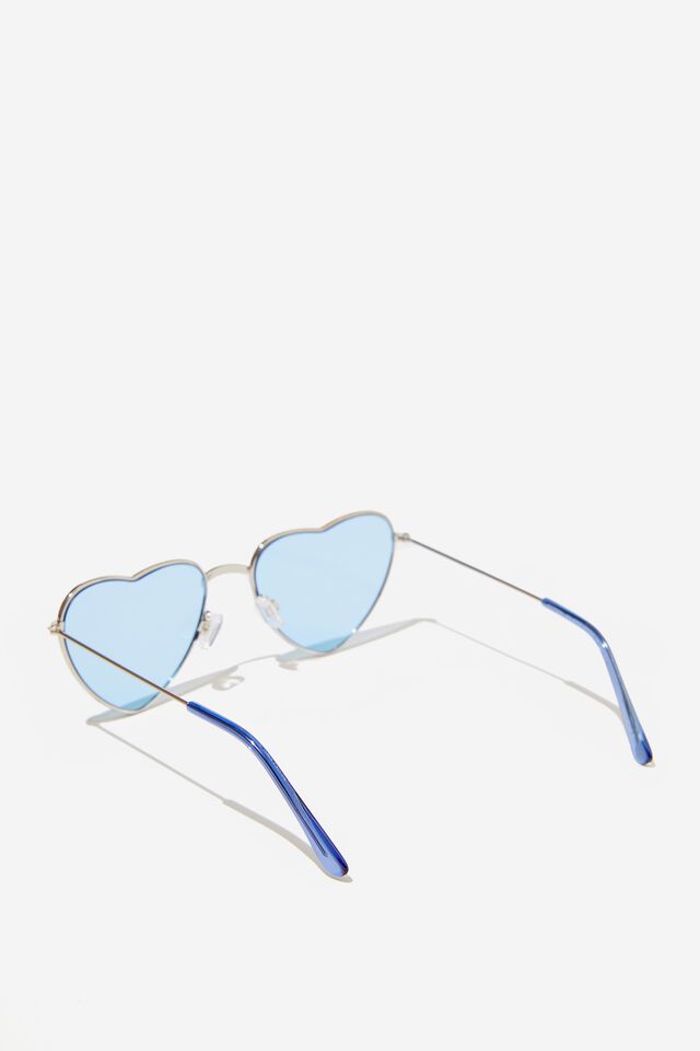 Kids Hayley Heart Metal Sunglasses, DUSK BLUE/SILVER