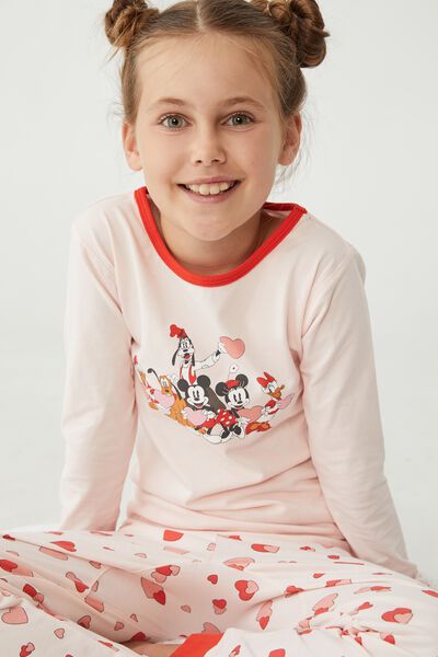 Florence Long Sleeve Pyjama Set Licensed, LCN DIS CRYSTAL PINK MINNIE & FRIENDS