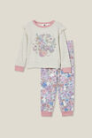 Willow Long Sleeve Flutter Pyjama Set Personalised, OATMEALE MARLE/QUINN BUNNY - alternate image 2