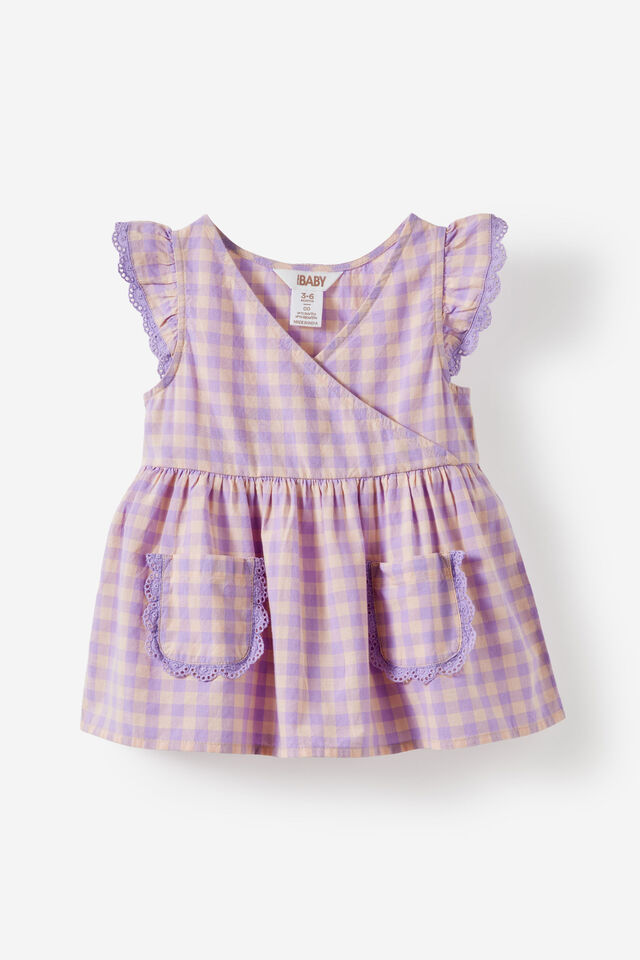 Charlie Baby Doll Dress, PURPLE HUE/APRICOT MIST GINGHAM