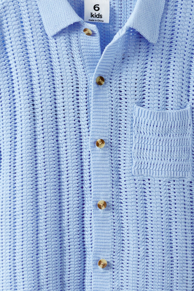 Resort Knitted Shirt, CLOUD BLUE