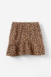 Everly Fleece Skirt, TAUPY BROWN/LEOPARD - alternate image 1