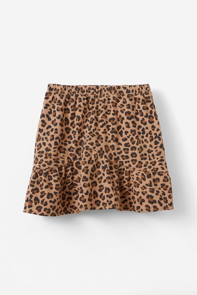 Everly Fleece Skirt, TAUPY BROWN/LEOPARD