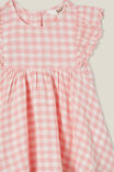Tess Flutter Sleeve Dress, CORAL DREAMS/VANILLA BENNY GINGHAM - alternate image 2