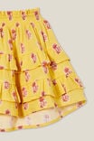 Lana Tiered Skirt, CORN SILK/FLORA FLOWER STAMP - alternate image 2