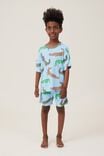 Damon Short Sleeve Pyjama Set, SKAY HAZE/CROCODILE SNAP - alternate image 4