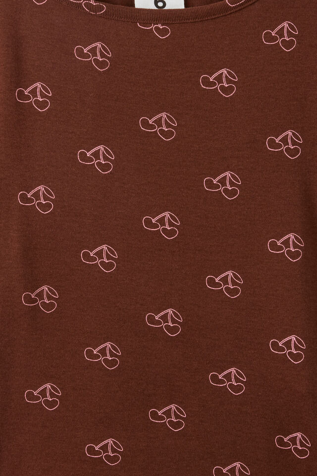 Fitted Short Sleeve Essential Boat Neck Tee, ROCKY ROAD/BALLET PINK CHERRY