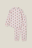 Angie Long Sleeve Pyjama Set, CRYSTAL PINK/SPLICED FLORAL WOOD STAMP - alternate image 3