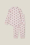 Angie Long Sleeve Pyjama Set, CRYSTAL PINK/SPLICED FLORAL WOOD STAMP - alternate image 3
