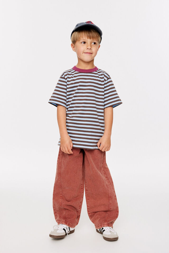 Unisex Super Barrel Leg Denim Jean, GARNET