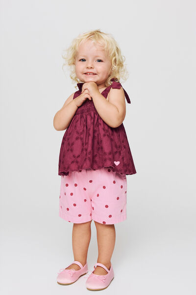 Jagger Denim Short, STAWBERRY MILK/POLKA DOT