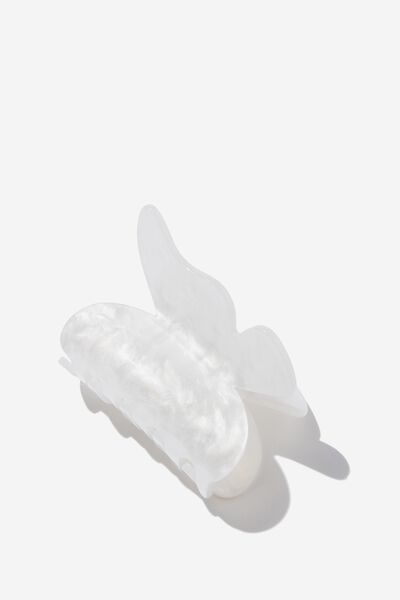 Claudia Claw Clip, WHITE MARBLE BUTTERFLY