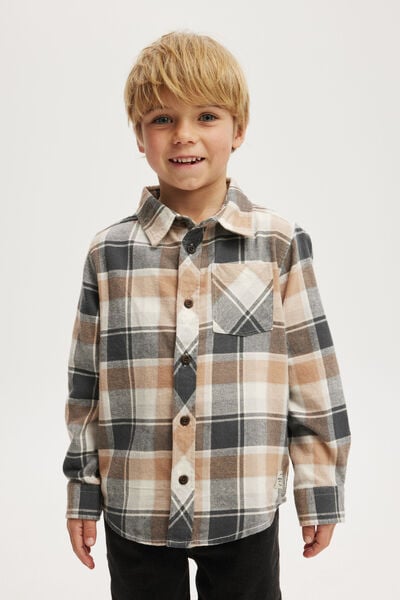 Rugged Long Sleeve Shirt, WINTER GREY/RABBIT GREY PLAID