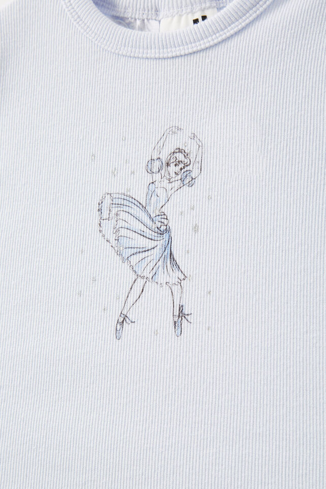 Cinderella Mila Sleeve Pyjama Set, LCN DIS MORNING BLUE/BALLET CINDERELLA
