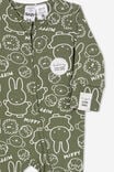Miffy The Long Sleeve Zip Romper, LCN MIF SWAG GREEN/MIFFY FRIENDS STAMP - alternate image 2