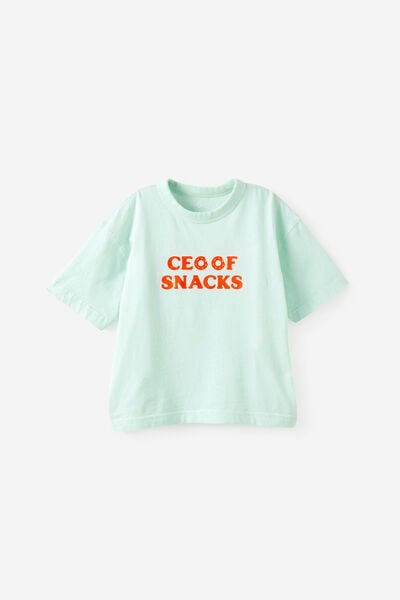 Essential Short Sleeve Tee Pod, SEA GLASS/CEO OF SNACKS