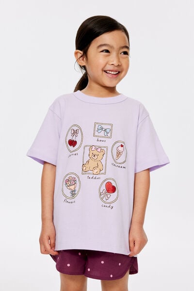 Essential Short Sleeve Graphic Tee, VINTAGE LILAC/BEAR FRAMES