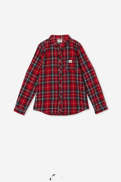 Rocky Long Sleeve Shirt, RED PLAID