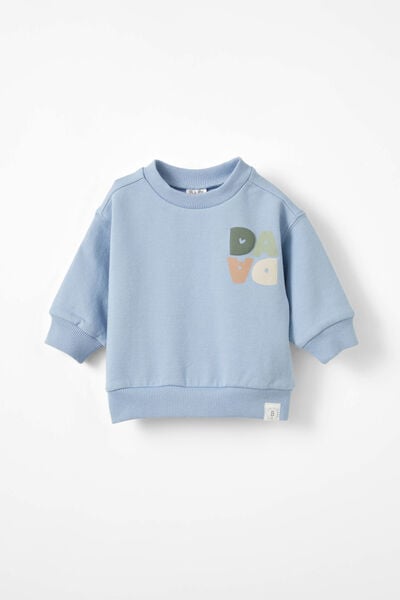 Alma Drop Shoulder Sweater, DUSTY BLUE/DADA