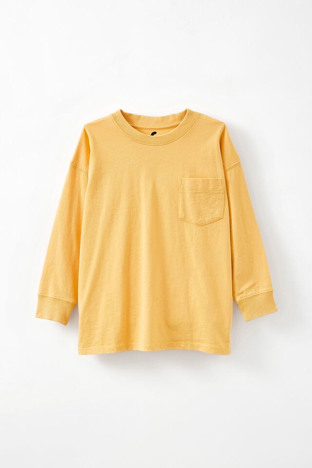 The Essential Long Sleeve Tee, HONEY GOLD WASH