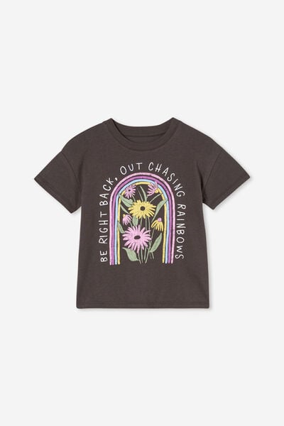 Camiseta - Poppy Short Sleeve Print Tee, PHANTOM/CHASING RAINBOWS