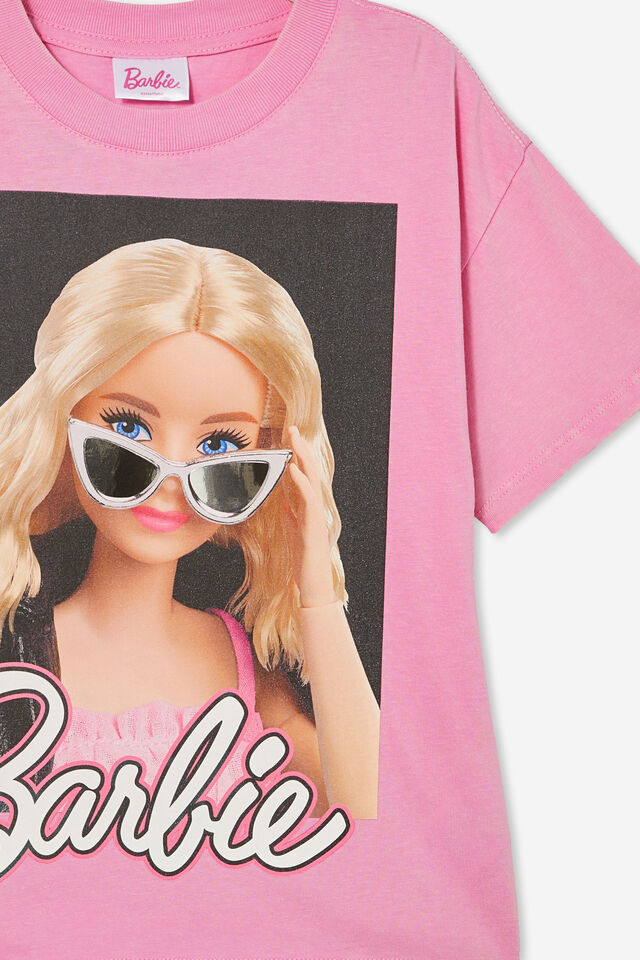 Camiseta - Barbie Drop Shoulder Short Sleeve Tee, LCN MAT BARBIE SUNGLASSES/PINK GERBERA