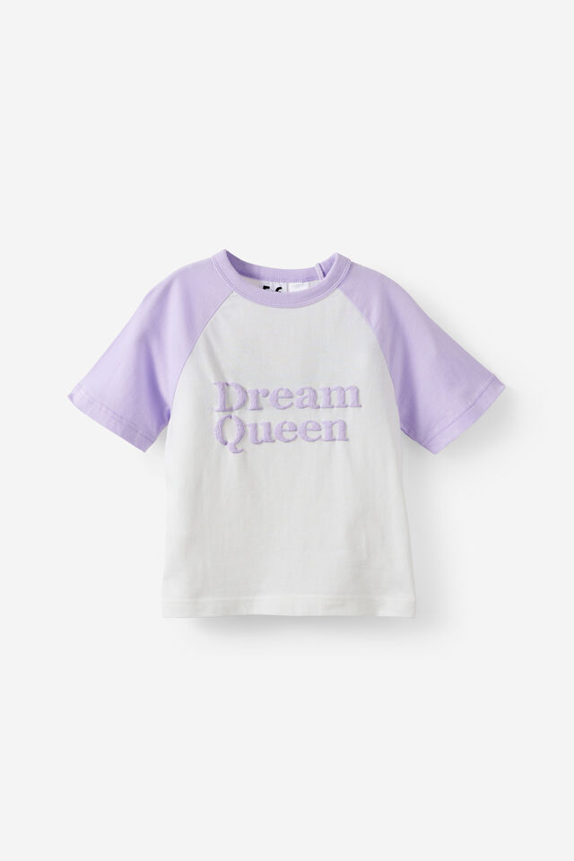 Raglan Sleep Tee Personalised, VINTAGE LILAC/DREAM QUEEN