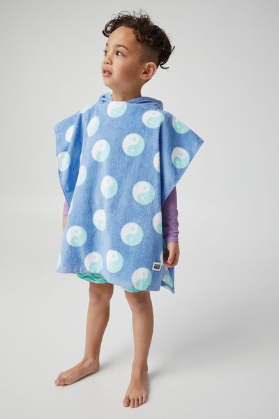 Kids Hooded Towel, DUSK BLUE/YIN YANG