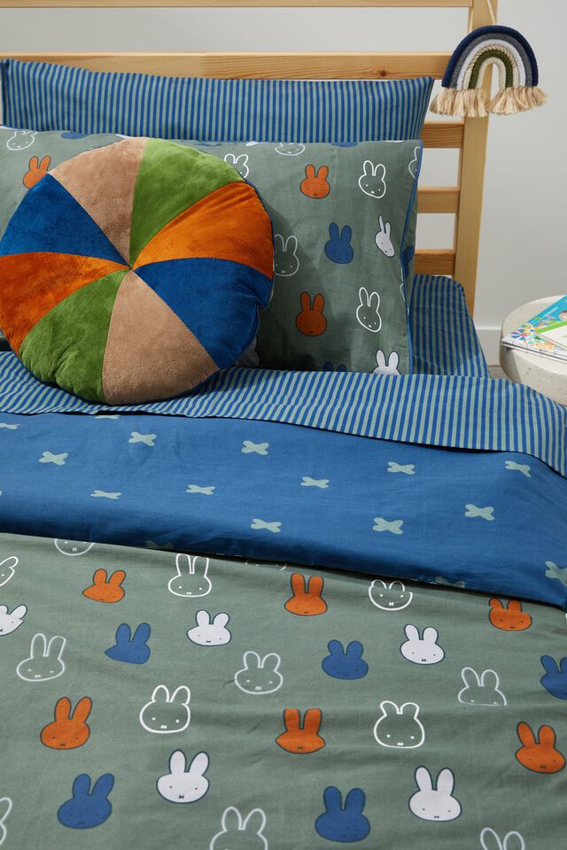 Kids Licensed Quilt Cover Set - Single, LCN MIF MIFFY SWAG GREEN SINGLE QUILT