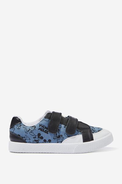 Licensed Darcy Double Strap Trainer, LCN DIS MICKEY MOUSE/DENIM REPEAT