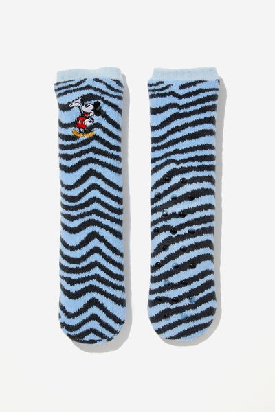 Kids License Slipper Socks, LCN DIS DUSK BLUE/MICKEY