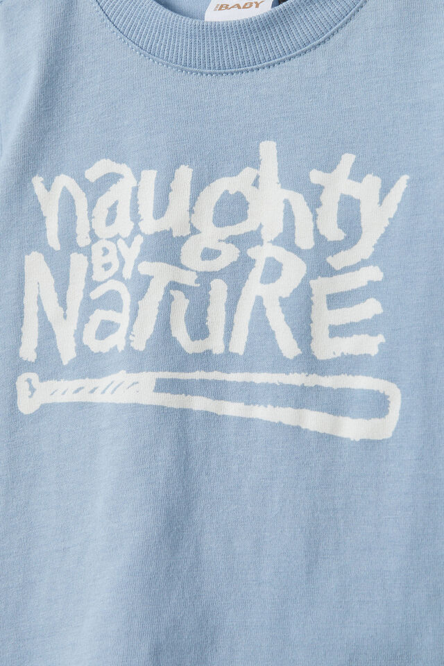 Jamie Short Sleeve Graphic Print Tee - License, LCN NBN DUSTY BLUE/NAUGHTY BY NATURE