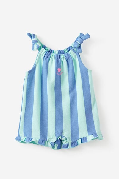 Baby Textured Ruffle Playsuit, SEAGLASS/BLUE BONNET STRIPE