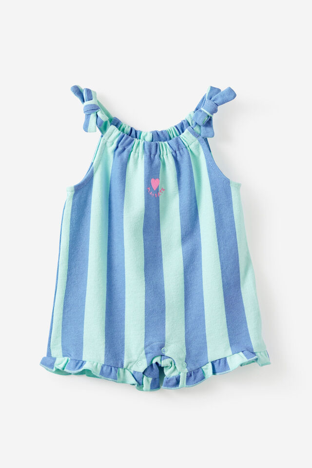 Baby Textured Ruffle Playsuit, SEAGLASS/BLUE BONNET STRIPE