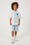 License Baseball Short Sleeve Shirt, LCN DIS VANILLA/NAVY BLAZER STRIPE MICKEY - alternate image 3