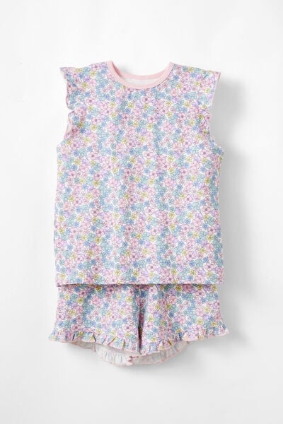 Pijamas - Stacey Short Sleeve Flutter Pyjama Set, VANILLA/BETSY FLORAL